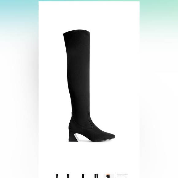 Black Suede Over the Knee Boots Size 7.5 - Picture 7 of 9